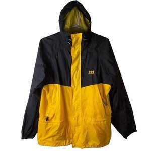 Vintage 90s Helly Hansen Windbreaker Jacket Yellow Black